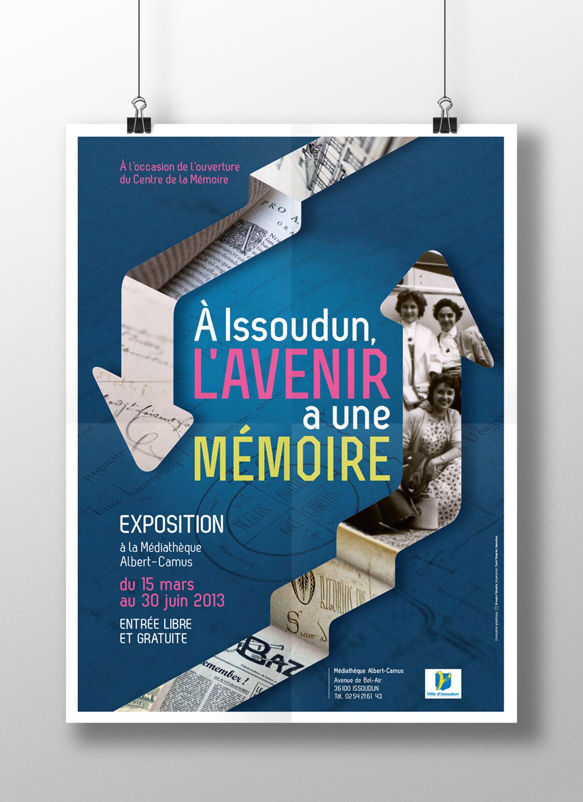 Affiche d'exposition pour la ville d'Issoudun