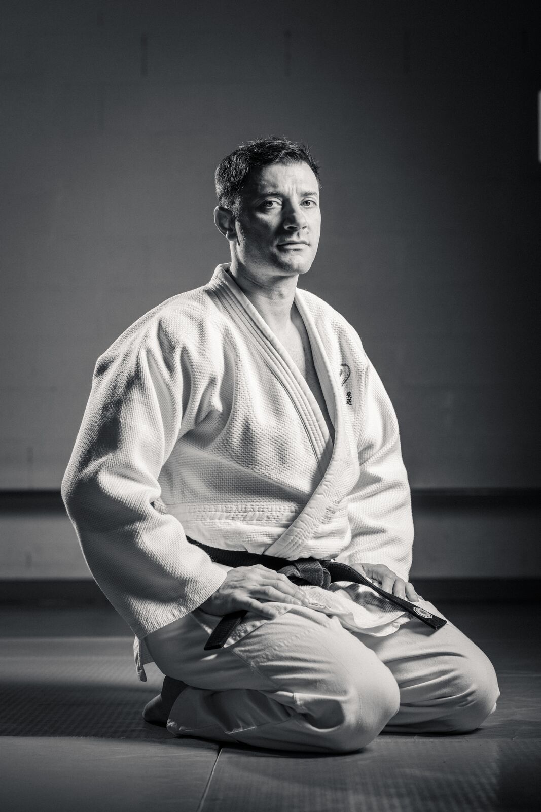 Portrait de judoka en noir et blanc, série Judoka