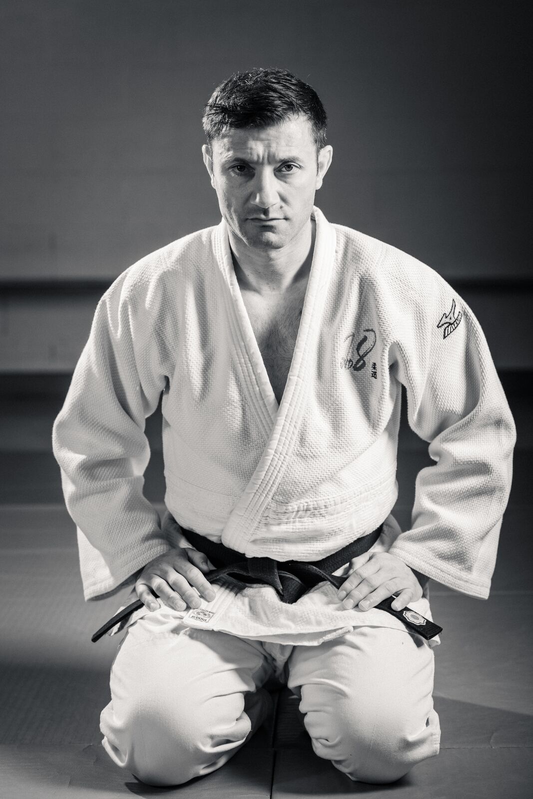 Portrait de judoka en noir et blanc, série Judoka