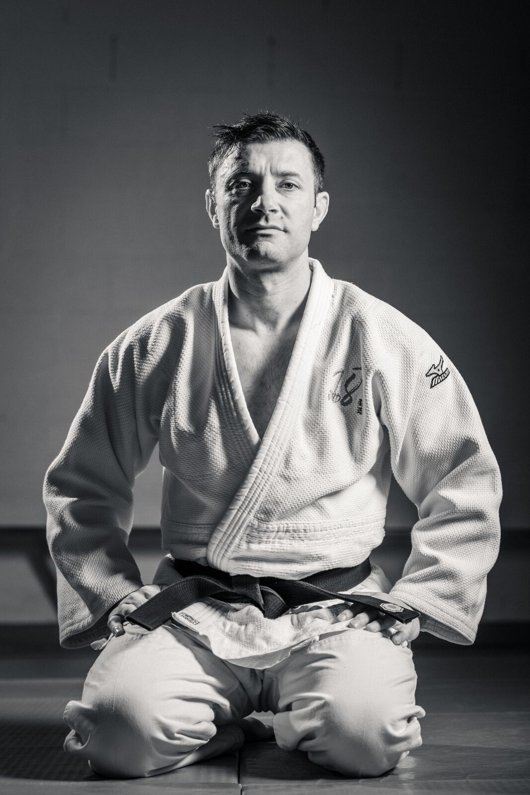 Portrait de judoka en noir et blanc, série Judoka